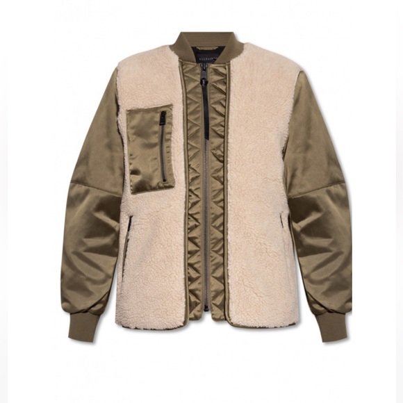 NWT All Saints Suri Bomber in Olive - Picture 5 of 9